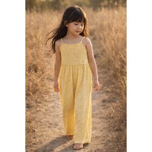 Sunny With A Chance Of Blooms Floral Smocked Flowy Pants Romper 6
